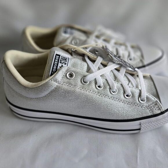 Converse Shoes - Converse Street Low Top Lurex Shine Sneakers -Silver Mens 9 / Womens 11 NEW